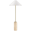 Klasyczna nowoczesna lampa stojąca biały abażur mosiądz szczotkowany LOXLEY F01463BR-WH Cosmo Light